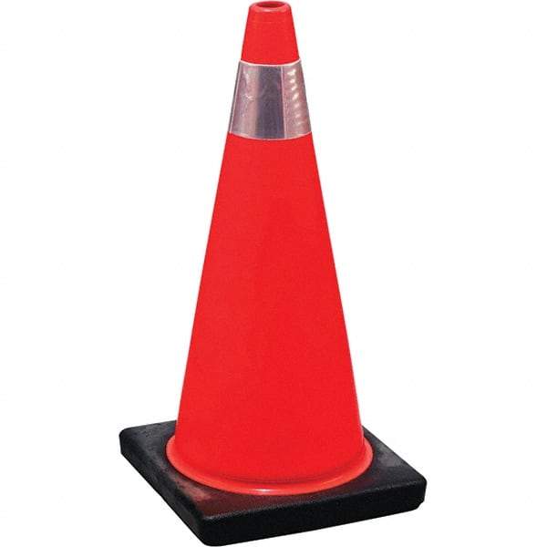 NMC - 18" High, Orange Traffic Cone - 10-1/2" Base Width, Rubber - Benchmark Tooling