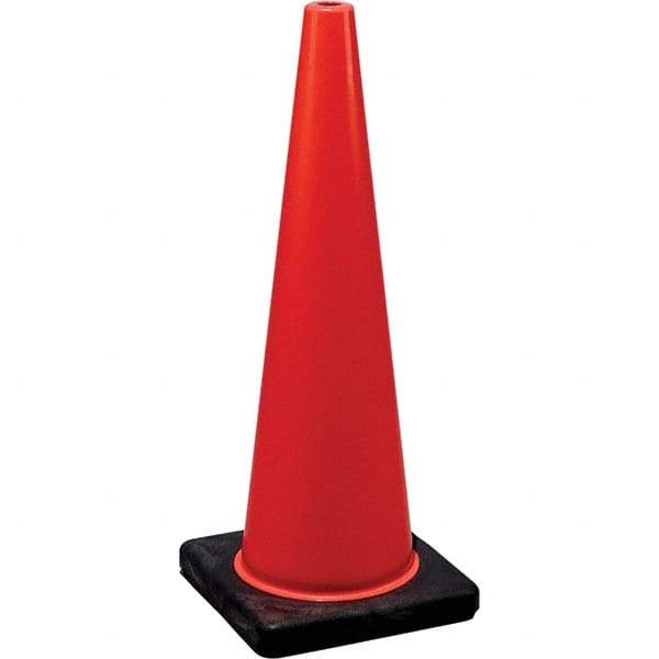 NMC - 18" High, Orange Traffic Cone - 10-1/2" Base Width, Rubber - Benchmark Tooling