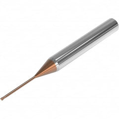 Seco - 1mm, 2 Flute, Single End, Solid Carbide, 0.05mm Corner Radius End Mill - 60mm OAL, 28° Helix, Right Hand Flute, 0.75mm LOC, Right Hand Cut, 15mm Extended Reach - Benchmark Tooling