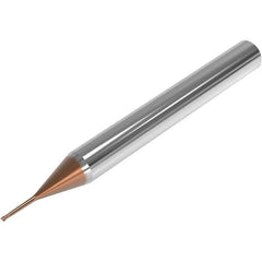 Seco - 0.8mm, 2 Flute, Single End, Solid Carbide, 0.05mm Corner Radius End Mill - 40mm OAL, 28° Helix, Right Hand Flute, 0.6mm LOC, Right Hand Cut, 7mm Extended Reach - Benchmark Tooling