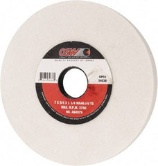 Camel Grinding Wheels - 7" Diam x 1-1/4" Hole x 3/4" Thick, J Hardness, 46 Grit Surface Grinding Wheel - Aluminum Oxide, Type 5, Coarse Grade, 3,760 Max RPM, Vitrified Bond, One-Side Recess - Benchmark Tooling