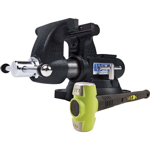 Wilton - 5-1/2" Jaw Width x 5" Jaw Opening, 3-3/4" Throat Depth, Bench & Pipe Combination Vise - Benchmark Tooling