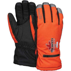 MCR Safety - Size M Synthetic Blend Work Gloves - For Cold Weather, Uncoated, Slip-On Cuff, Full Fingered, Orange, Paired - Benchmark Tooling