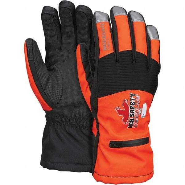 MCR Safety - Size XL Synthetic Blend Work Gloves - For Cold Weather, Uncoated, Slip-On Cuff, Full Fingered, Orange, Paired - Benchmark Tooling