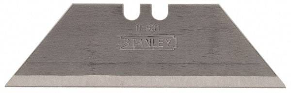 Stanley - 100 Piece Carbon Steel Utility Knife Blade - 2-7/16" OAL, 0.035" Blade Thickness - Benchmark Tooling