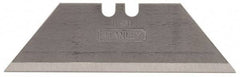 Stanley - 100 Piece Carbon Steel Utility Knife Blade - 2-7/16" OAL, 0.035" Blade Thickness - Benchmark Tooling