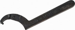 Proto - 2" to 4-3/4" Capacity, Black Oxide Finish, Adjustable Pin Spanner Wrench - 11-3/8" OAL, 1/4" Hook Pin Height - Benchmark Tooling