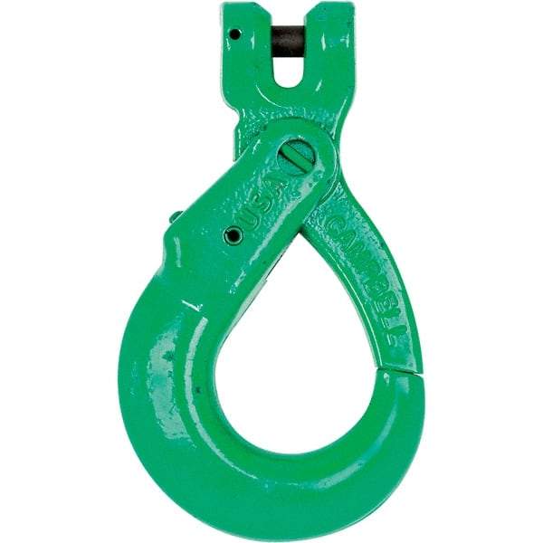 Campbell - 3/8" Chain Diam, 100 Chain Grade Clevis Hook - 8,800 Lb Capacity, 7/16" ID, 1/2" Pin Diam, 1-7/8" Hook Throat, 5-5/32" OAL, 1-1/8" Hook Width - Benchmark Tooling