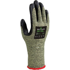 SHOWA - Size M (7), ANSI Cut Lvl A7, Puncture Lvl 2, Abrasion Lvl 4, Foam Nitrile Coated Kevlar/Stainless Steel Cut Resistant Gloves - Exact Industrial Supply