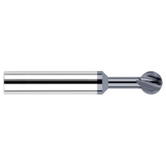 Undercutting End Mills - 0.1250″ (1/8″) Cutter Diameter × 0.0470″ (3/64″) Neck Length × 300° Carbide Undercutting End Mill, 4 Flutes, AlTiN Coated - Exact Industrial Supply