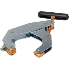 Kant Twist - 1,700 Lb, 4-1/2" Max Opening, 2-3/8" Open Throat Depth, 2-5/8" Closed Throat Depth, Cantilever Clamp - Copper Plated Steel Jaw, T-Handle, 1-1/8" Max Width - Benchmark Tooling