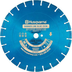 Husqvarna - 24" Diam, 1" Arbor Hole Diam, Continuous Edge Tooth Wet & Dry Cut Saw Blade - Diamond-Tipped, General Purpose Action, Standard Round Arbor - Benchmark Tooling