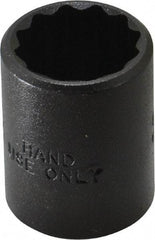 Proto - 5/8", 3/8" Drive, Standard Hand Socket - 12 Points, 1-1/8" OAL, Alloy Steel, Black Finish - Benchmark Tooling