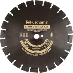 Husqvarna - 24" Diam, 1" Arbor Hole Diam, Continuous Edge Tooth Wet & Dry Cut Saw Blade - Diamond-Tipped, General Purpose Action, Standard Round Arbor - Benchmark Tooling