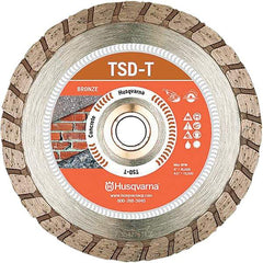 Husqvarna - 10" Diam, 5/8 & 7/8" Arbor Hole Diam, Continuous Edge Tooth Wet & Dry Cut Saw Blade - Diamond-Tipped, Fast Cutting & Smooth Action, Standard Round Arbor - Benchmark Tooling