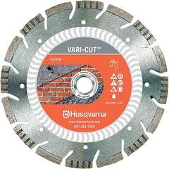 Husqvarna - 10" Diam, 5/8 & 7/8" Arbor Hole Diam, Continuous Edge Tooth Wet & Dry Cut Saw Blade - Diamond-Tipped, Fast Cutting Action, Standard Round Arbor - Benchmark Tooling