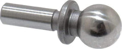 Jergens - 1/4" Ball Diam, 1/8" Shank Diam, Steel Inspection Tooling Ball - Slip-Fit Shank, 9/16" Ball Center to Shank Bottom, 0.2" Ball Center to Shoulder Bottom, with Shoulder - Benchmark Tooling