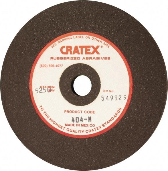 Cratex - 4" Diam x 1/2" Hole x 1/4" Thick, Surface Grinding Wheel - Silicon Carbide, Medium Grade, 5,250 Max RPM, Rubber Bond, No Recess - Benchmark Tooling