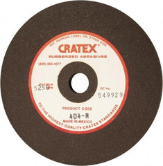 Cratex - 4" Diam x 1/2" Hole x 1/4" Thick, Surface Grinding Wheel - Silicon Carbide, Medium Grade, 5,250 Max RPM, Rubber Bond, No Recess - Benchmark Tooling