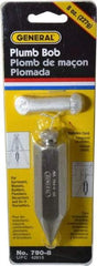 General - 4 Inch Long, 7/8 Inch Diameter Steel Plumb Bob - 8 Ounce - Benchmark Tooling