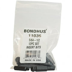 Bondhus - Screwdriver Bit Sets Type: Insert Bit Set Drive Size: 1/4 (Inch) - Benchmark Tooling