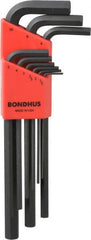 Bondhus - 9 Piece L-Key Hex Key Set - Hex Range 1.5 to 10mm, Protanium - Benchmark Tooling