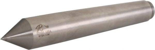 Riten - 1-1/4" Head Diam, Hardened Tool Steel Standard Point Solid Dead Center - Jarno 10 Taper, 1-1/4" Point Diam, 2" Point Length, 7-1/2" OAL - Benchmark Tooling