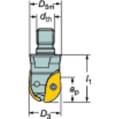 R216-16T08 Coromant Ball Nose Endmill Exchangeable Head - Benchmark Tooling