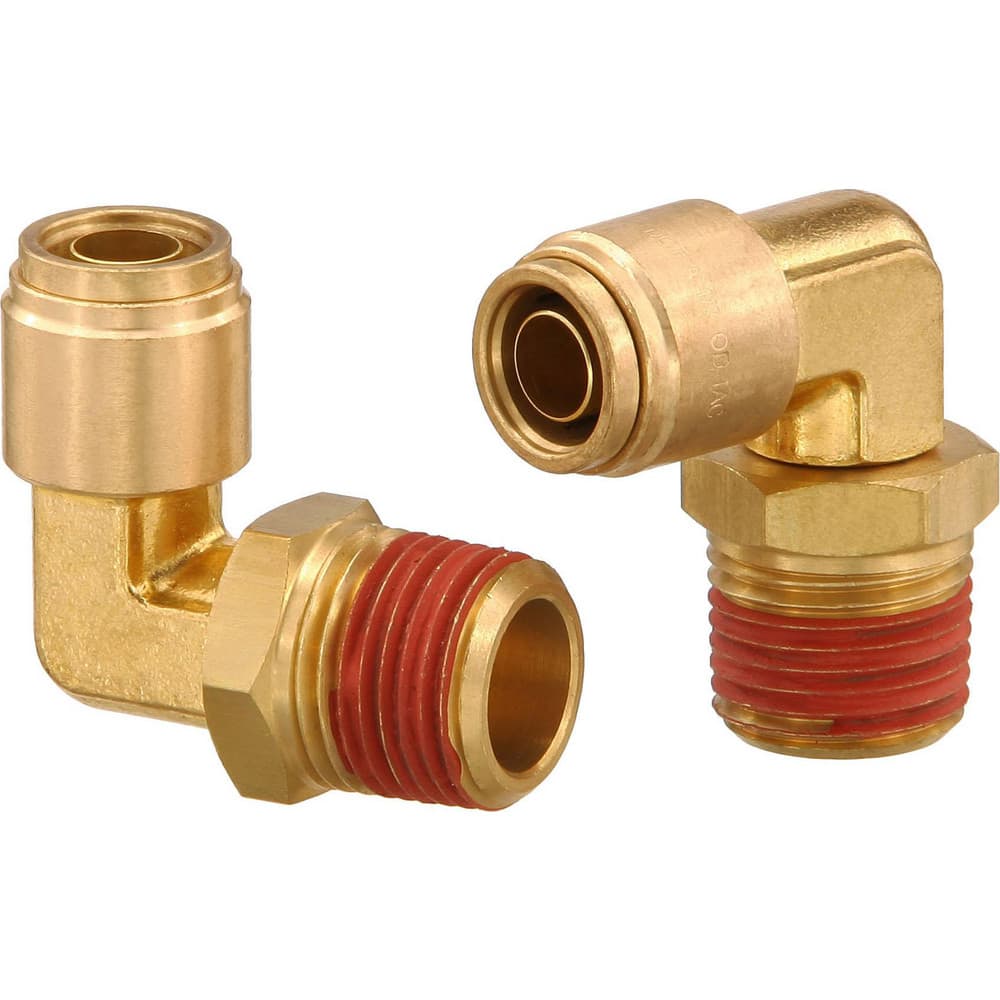 Metal Push-To-Connect Tube Fittings; Fitting Type: EL SWV; Connection Type: Push-to-Connect x MNPT; Material: Brass; Thread Size: 3/4″; Tube Outside Diameter: 1/2; Fitting Shape: 90 ™ Elbow; Maximum Working Pressure (Psi - 3 Decimals): 250.000; Standards: