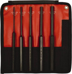 Mayhew - 5 Piece, 1/8 to 3/8", Pin Punch Set - Hex Shank, Steel, Comes in Kit Bag - Benchmark Tooling