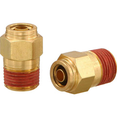 Metal Push-To-Connect Tube Fittings; Fitting Type: CONN; Connection Type: Push-to-Connect x MNPT; Material: Brass; Thread Size: 3/4″; Tube Outside Diameter: 1/2; Fitting Shape: Straight; Maximum Working Pressure (Psi - 3 Decimals): 250.000; Overall Length