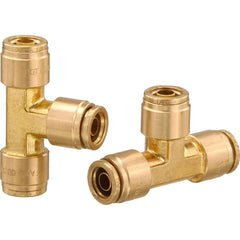 Metal Push-To-Connect Tube Fittings; Fitting Type: TEE UNION RDR; Connection Type: Push-to-Connect; Material: Brass; Thread Size: 1/4″; Tube Outside Diameter: 3/8; Fitting Shape: Tee; Maximum Working Pressure (Psi - 3 Decimals): 250.000; Standards: DOT; T