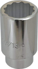 Proto - 1-7/16", 1/2" Drive, Deep Hand Socket - 12 Points, 3-1/2" OAL, Chrome Finish - Benchmark Tooling