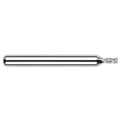 Miniature End Mills - Stub & Standard - 0.0310″ (1/32″) Cutter Diameter × 0.0050″ Radius × 0.0470″ (3/64″) Length of Cut Carbide Corner Radius End Mill, 4 Flutes - Exact Industrial Supply