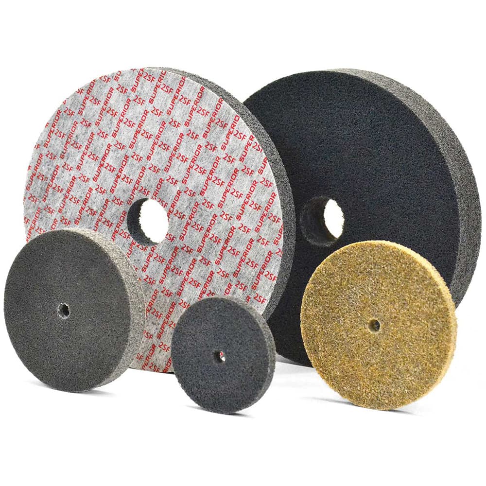 Superior Abrasives - Deburring Wheels; Wheel Type: Unitized ; Wheel Diameter (Inch): 2 ; Center Hole Size (Inch): 1/4 ; Abrasive Material: Aluminum Oxide ; Grade: Coarse ; Density: 8 - Exact Industrial Supply