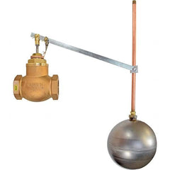 Control Devices - 2" Pipe, Brass & Bronze, Globe Pattern-Single Seat, Mechanical Float Valve - 75 psi, FIP x FIP End Connections - Benchmark Tooling