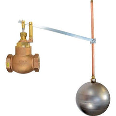 Control Devices - 2" Pipe, Brass & Bronze, Globe Pattern-Single Seat, Mechanical Float Valve - 75 psi, FIP x FIP End Connections - Benchmark Tooling