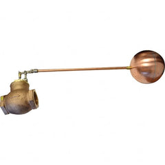 Control Devices - 3" Pipe, Brass & Bronze, Globe Pattern-Double Seat, Mechanical Float Valve - 75 psi, FIP End Connections - Benchmark Tooling