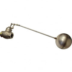 Control Devices - 2" Pipe, Stainless Steel, Globe Pattern-Double Seat, Mechanical Float Valve - 75 psi, FIP End Connections - Benchmark Tooling