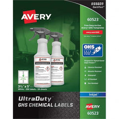 AVERY - Pack of (200), 3-1/2" x 5" White Synthetic Film ID Labels - Benchmark Tooling