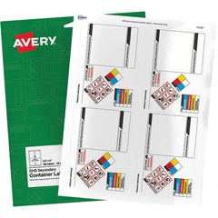 AVERY - Pack of (100), 3-1/2" x 5" White Paper ID Labels - Benchmark Tooling