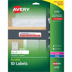 AVERY - Pack of (256), 5/8" x 3" White Paper Multipurpose Labels - Benchmark Tooling