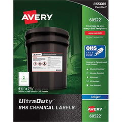 AVERY - Pack of (100), 4-3/4" x 7-3/4" White Synthetic Film ID Labels - Benchmark Tooling