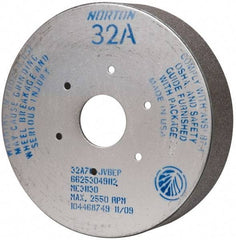 Norton - 9" Diam, 4-15/16" Hole Size, 2" Overall Thickness, 70 Grit, Type 35 Tool & Cutter Grinding Wheel - Medium Grade, Aluminum Oxide, J Hardness, Vitrified Bond, 2,550 RPM - Benchmark Tooling