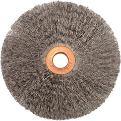 4″ Small Diameter Crimped Wire Wheel, .006″ Steel Fill, 1/2″ Arbor Hole - Benchmark Tooling