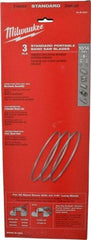 Milwaukee Tool - 3' 8-7/8" Long x 0.02" Thick, 10 to 14 Teeth per Inch, Portable Band Saw Blade - Bi-Metal Blade, High Speed Steel Teeth, Toothed Edge - Benchmark Tooling