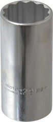 Proto - 1/2" Drive, Deep Hand Socket - 12 Points, 3-1/4" OAL, Chrome Finish - Benchmark Tooling