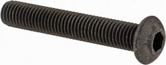 Value Collection - 1/4-28 UNF Hex Socket Drive, Button Screw - Alloy Steel, Black Oxide Finish, Fully Threaded, 1-1/2" Length Under Head - Benchmark Tooling