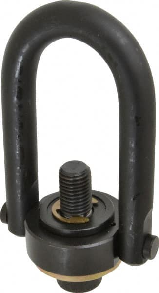 Jergens - 10,000 Lb Load Capacity Safety Engineered Center Pull Hoist Ring - 230 Ft/Lb Torque, 1-8 Thread, Alloy Steel - Benchmark Tooling