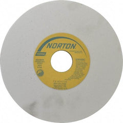 Norton - 7" Diam x 1-1/4" Hole x 1/2" Thick, J Hardness, 100 Grit Surface Grinding Wheel - Aluminum Oxide, Type 1, Fine Grade, 3,600 Max RPM, Vitrified Bond, No Recess - Benchmark Tooling